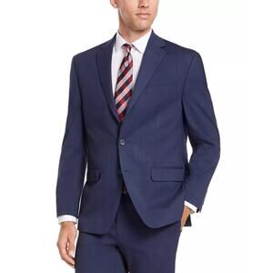 IZOD Men's Medium Blue Classic-Fit Formal Office Tailored Suit Jacket Size 46L